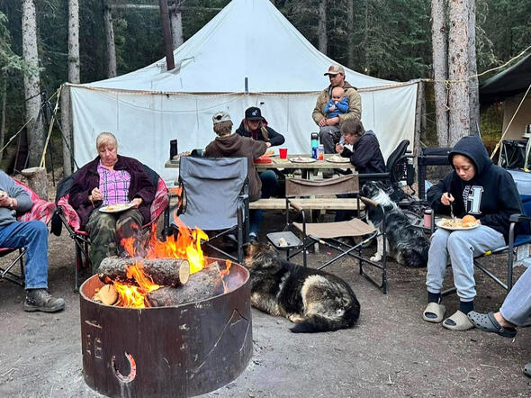 Dinner at base camp Dinner at base camp